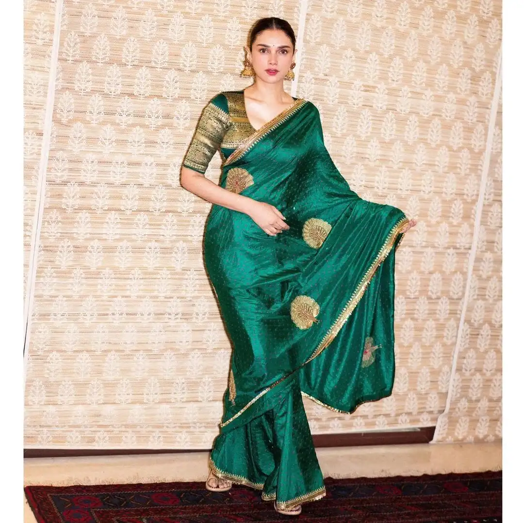 Bollywood Actress Aditi Rao Hydari Stills in Green Saree